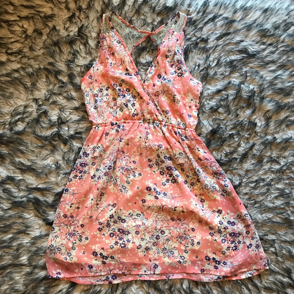 Floral mini dress.